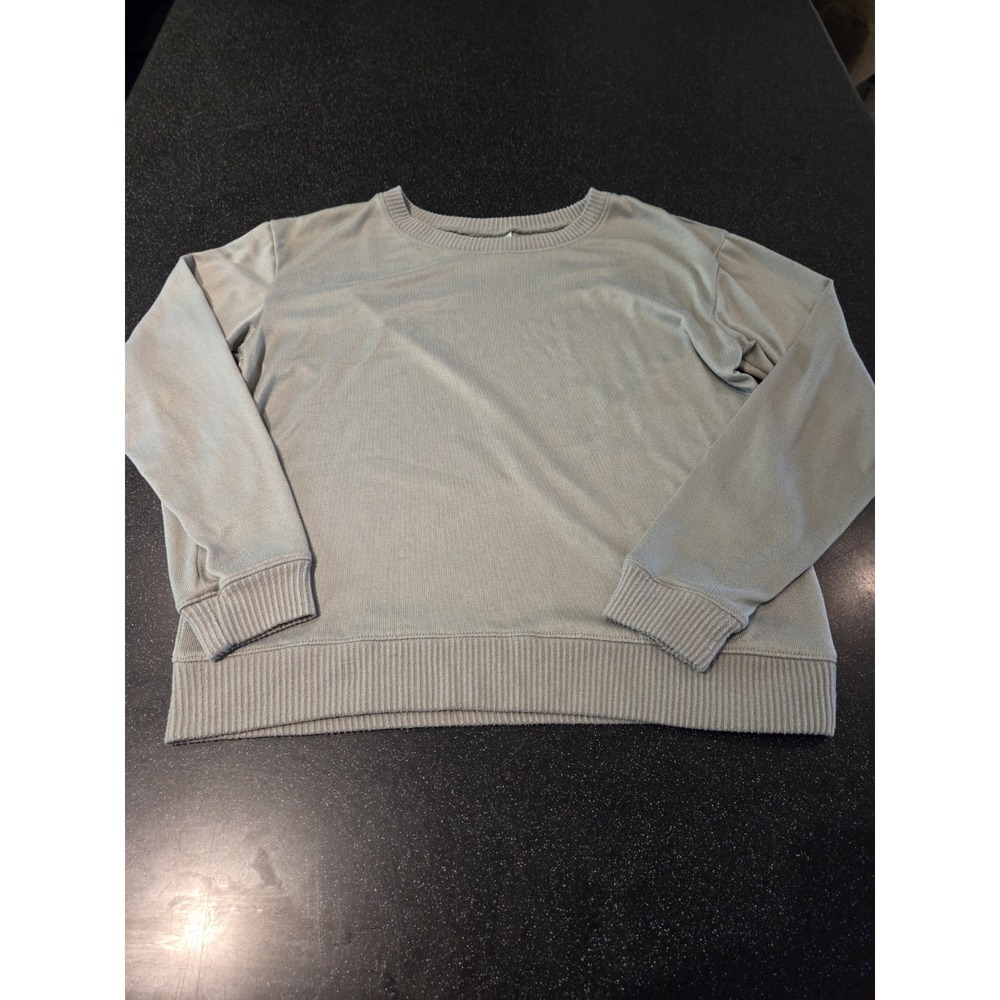 Honeydew Women's Lightweight Knit Pullover Sweater Gray Long Sleeve Ribbed Hem M